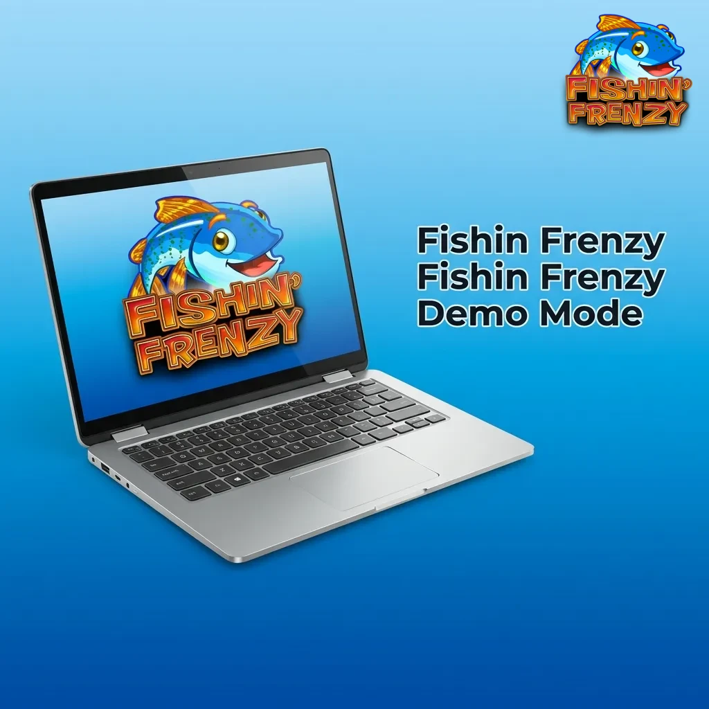 Fishin Frenzy slot game demo mode interface showing virtual credits and free spins feature for risk-free practice play