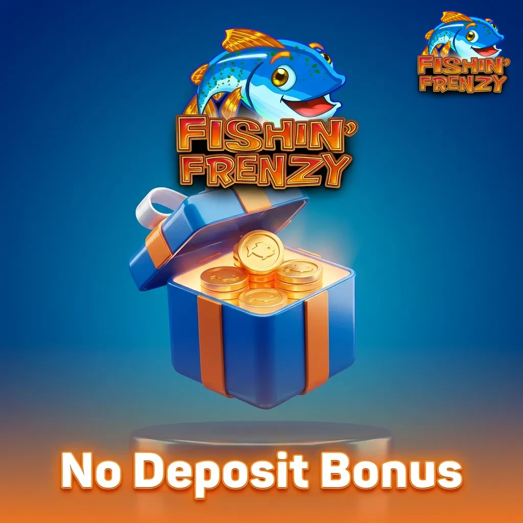 Players enjoying Fishin Frenzy slot game with no deposit bonus offer displayed on screen